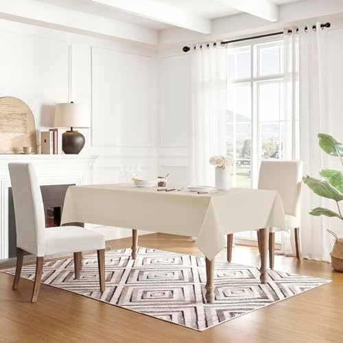 Veblandy Table Cloth Rectangle Waterproof Spill-Proof Wrinkle-Free