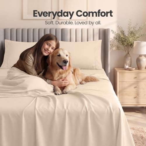 Extra Deep Pocket California King Sheet Set - 4PCs Fits Up to 21 In