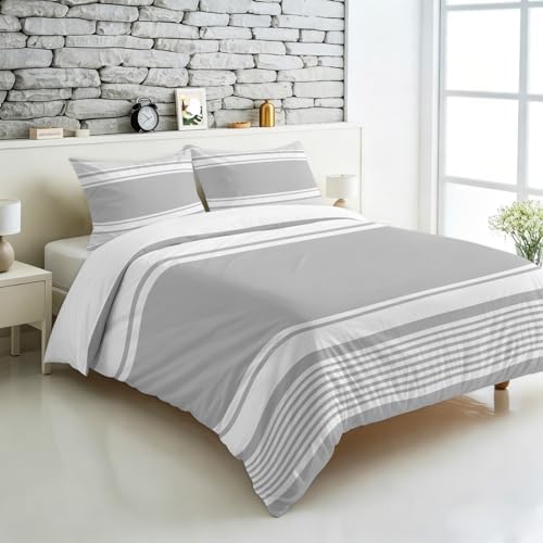 3 Pieces Bedding Set King Size, Farmhouse Grey Soft Duvet Covers Set