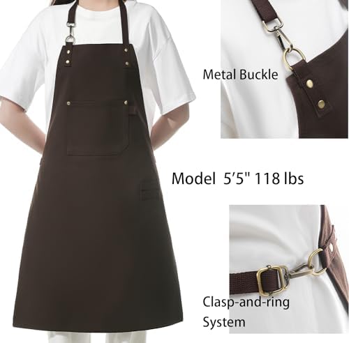 No-Tie Canvas Apron Heavy-Duty 16OZ Work Apron With Front Pocket Extra