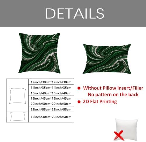 Swirl Throw Pillow Covers Set of 2, Modern Elegant Metallic Marble