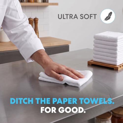 Simpli-Magic Cotton Terry Towels 14"x17" (60 Pack) – Highly Absorbent