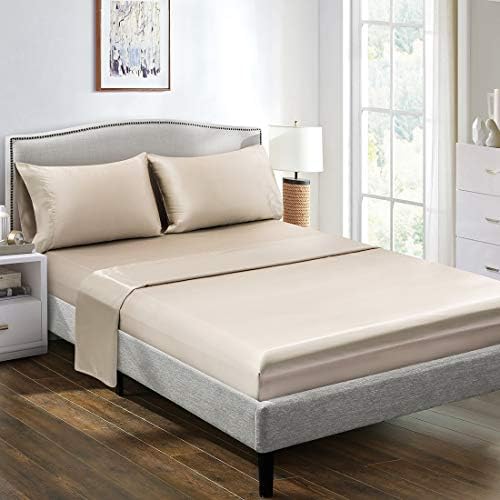 Bed Sheet Set - Super Soft Silky Satin Bedding Sheet Set 18" Deep