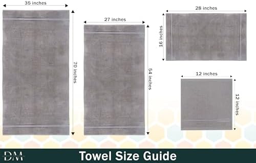 Bath Sheet Set 2 Pack Extra Large, 35x70 in, Light Grey Cotton Bath