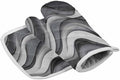 Quilted Cotton Terry Cloth Oven Mitt, Pot Holder Black Grey Gradient