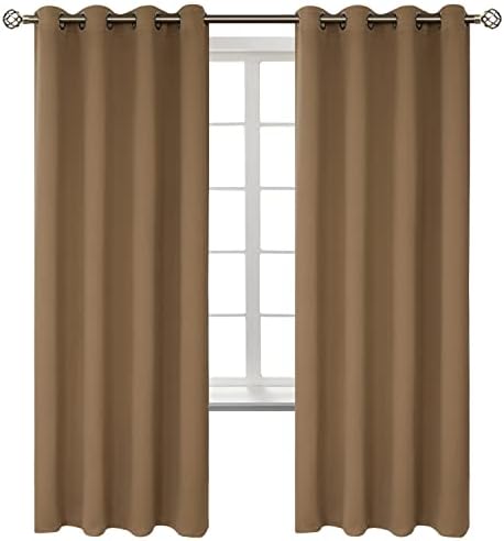 BGment Taupe Blackout Curtains for Bedroom 72 Inch Long - 2 Panels