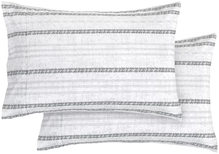 Elegant Comfort Ultra Soft Set of 2 Striped Print Pillowcases - 1500