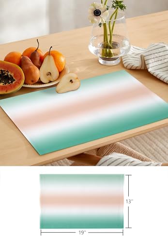 Gradient Color Table Runner and Placemats Set of 4 Geometric Rustic