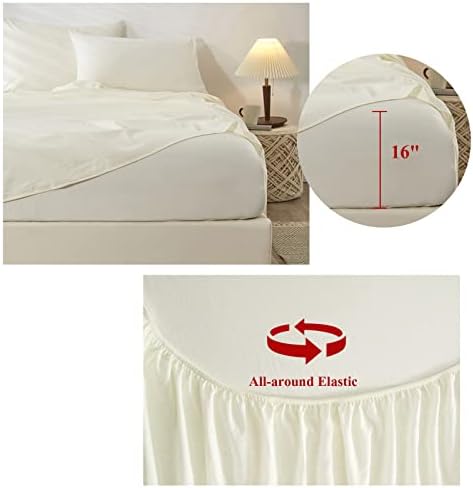HighBuy Cream White Sheets Full Size Bedding Sheets & Pillowcases Set