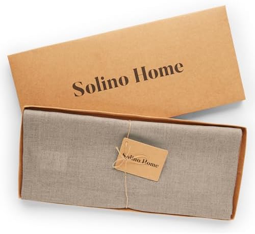 Solino Home 100% Pure Linen Table Runner Natural Woven, Fete