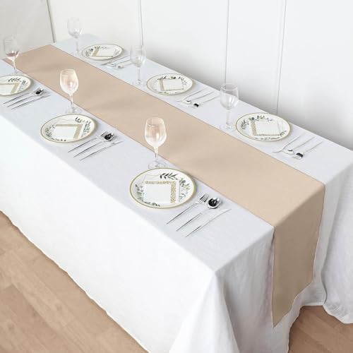 5 pcs 12 x 108-Inch Nude Polyester Table Top Runners - Wedding Party