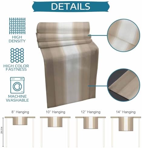Beige Ombre 72 Inch Table Runner, Modern Abstract Art Gradient White