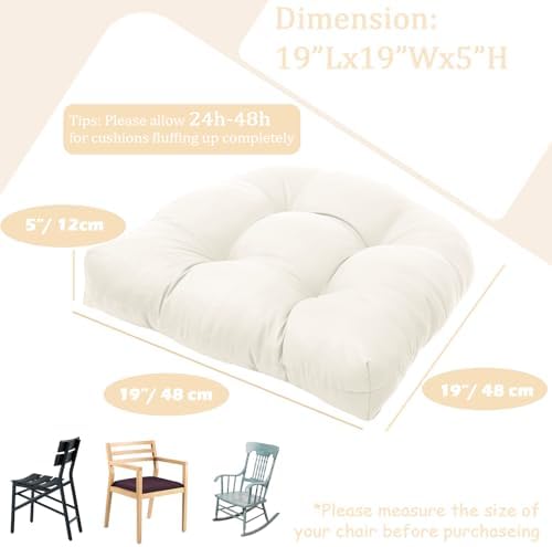 MTMR Outdoor Chair Cushions Set of 2, Patio Furniture Seat Pads