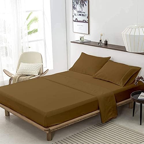 4-Piece Brushed Microfiber 1800 Thread Count Bedding Sheet Set- Queen