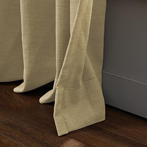 TWOPAGES Heavyweight Linen Textured Privacy Curtain 84 Inches Long