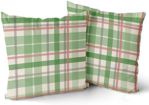 Green Coral Pillow Covers 18x18 Set of 2 Light Green Grey Buffalo