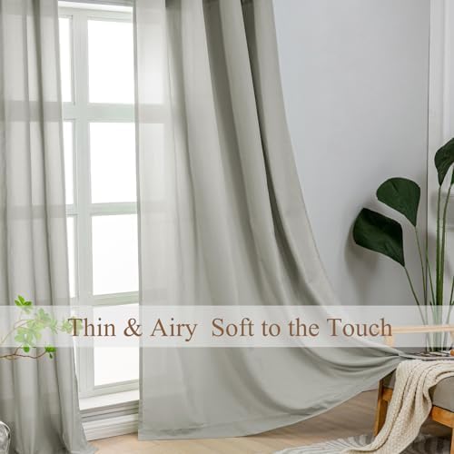 L.Z.E Non-See-Through Privacy Curtains 63 Inch Length 2 Panels Set