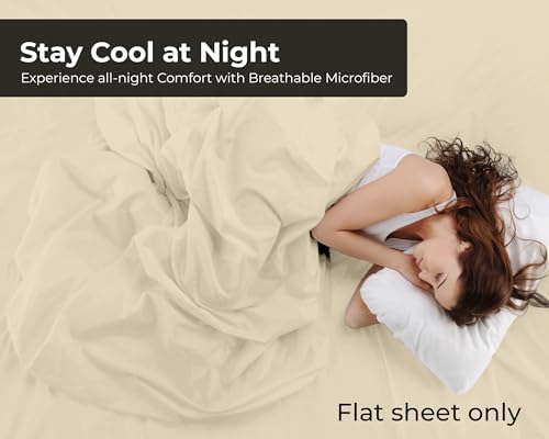 Royale Linens Queen Flat Sheet - Ultra Soft Brushed 1800 Microfiber