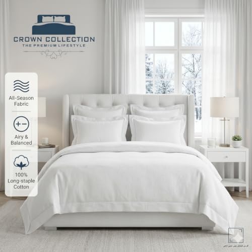 Crown Collection Premium Quality 3-Piece Duvet Cover Set with Hidden