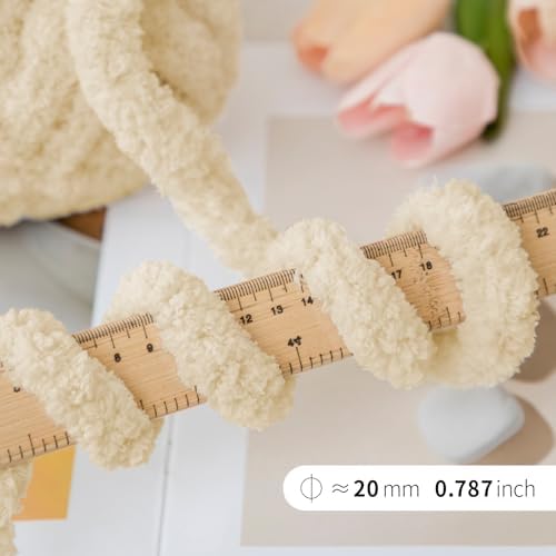 Franel Beige Chunky Chenille Yarn for Hand Knitting Blanket