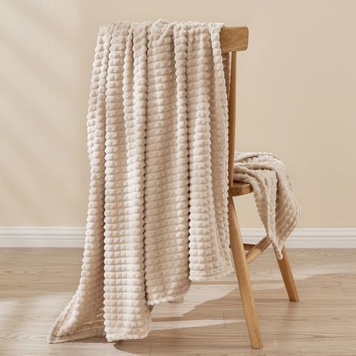 EMME Fleece Blanket, 3D Jacquard Throw Blanket for Couch and Bed, Soft
