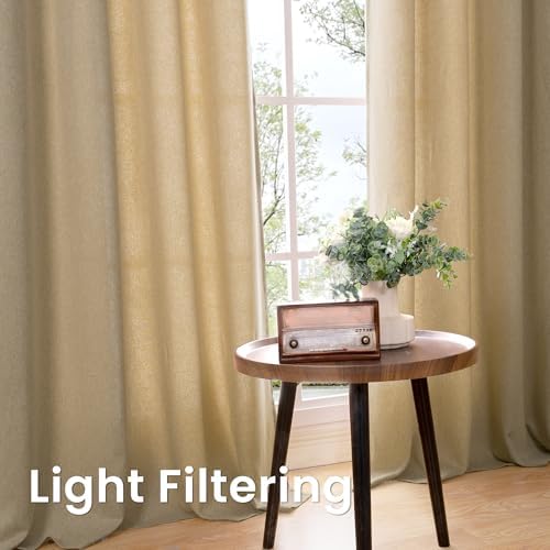 BGment Natural Beige Linen Curtains 72 Inch Length for Living Room