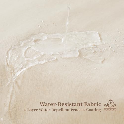 BTTN 108x72 Boho Scalloped Linen Textured Cloth Shower Curtain