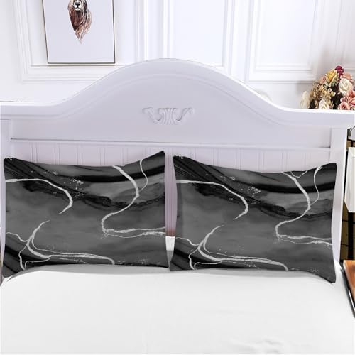 Abstract Gray Duvet Cover Queen Size, Marble Texture Decorative