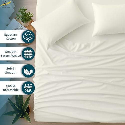 Shreem Linen RV Queen Sheets 58x75, 100% Egyptian Cotton 4-Piece