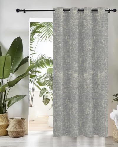 Gray Beige Linen Textured Curtains 63 inches Long for Living Room