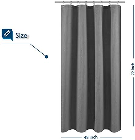 Barossa Design Waffle Weave Stall Shower Curtain Fabric 48 x 72 Inch