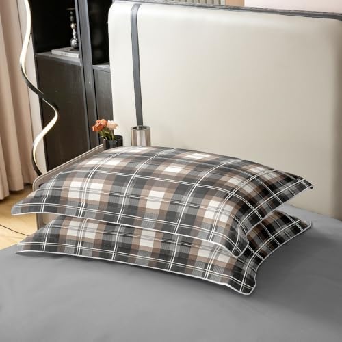 Castle Fairy Modern Plaid 100% Cotton Duvet Cover Set Twin