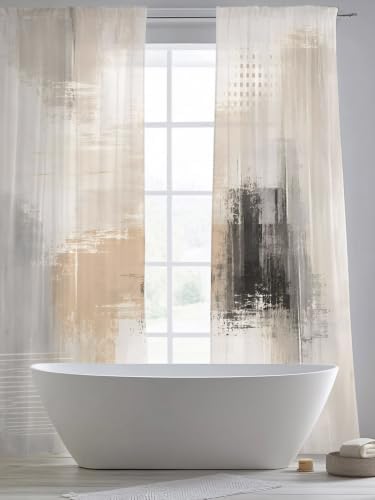 Modern Minimalist Semi Sheer Curtains 108 Inches Long Window