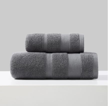 Cotton Towel Set, Quick Dry Decorative Towels for Bathroom,Dark