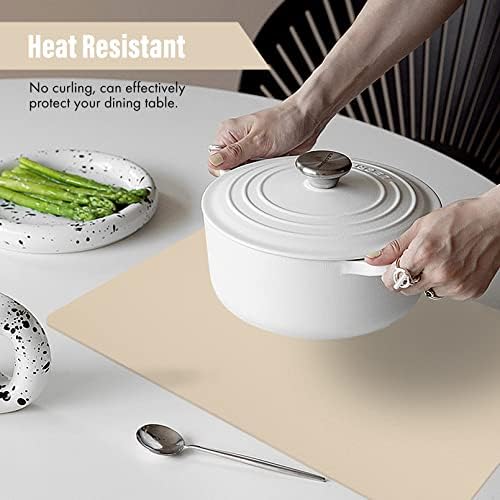 Placemats Set of 6, Faux Leather Place Mats Heat Stain Scratch