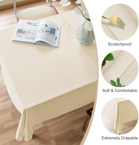 AUSSPVOCT Textured Table Cloth Rectangle 52x70 Inch for Home Kitchen