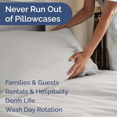 Standard Pillow Cases Set of 6 - Ultra Soft Pillowcase Covers - French