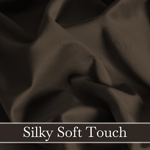 RYB HOME Velvet Room Darkening Curtains for Living Room 72 inches Long