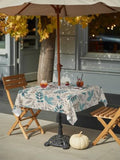Watercolor Gray Teal Leaves Foliage Outdoor Square Tablecloth with