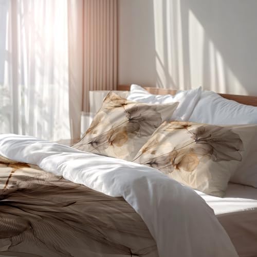 Batmerry Flower Minimalist Floral Art Twin Size 100% Cotton Duvet