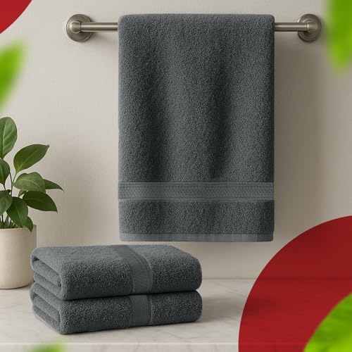 RIVERSIDE 100% Ring Spun Cotton Bath Towels Set of 4 (27x54) & Hand