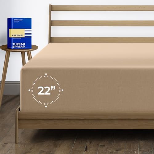 Thread Spread 100% Egyptian Cotton Queen Fitted Sheet Only - Luxury