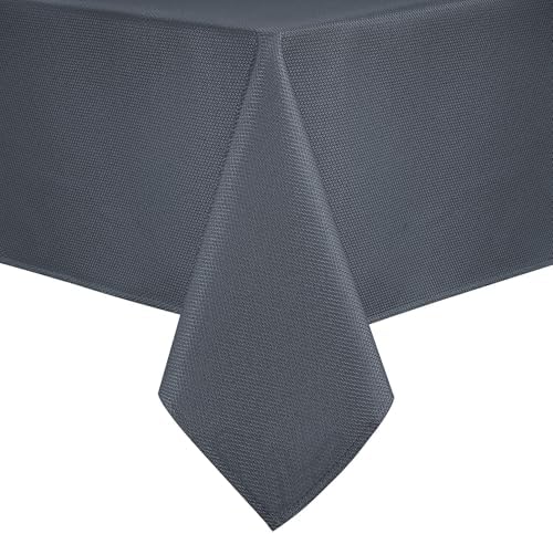 DWCN Square Textured Tablecloth, 70 x 70 Inch, Dark Grey
