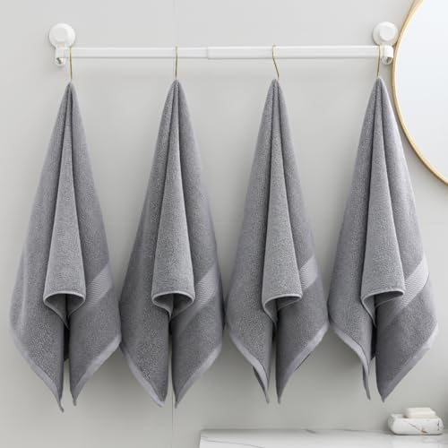 100% Cotton Hand Towel Set of 4, Oversized Ultra Soft Luxury Towels