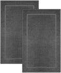 COTTON CRAFT Bath Mats - 2 Pack Tub Shower Floor Mat - 21x30- Charcoal