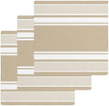 Farmhouse Beige Striped Dish Towels Set, Waffle Weave Kitchen Towels