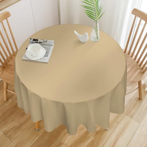 Beige Plain Solid Color Tablecloth Washable Dinng Table Covers