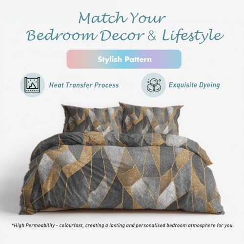 Modern Abstract Duvet Cover Queen Size, Geometric Pattern Bedding Set