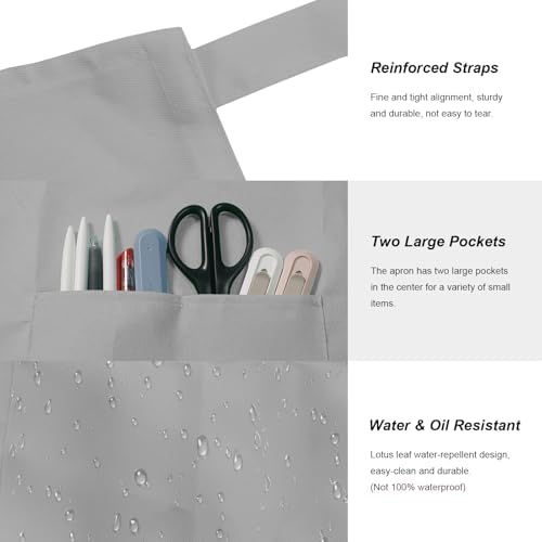 15-Pack Adult Aprons for Women Men, Adjustable Strap, 2 Pockets