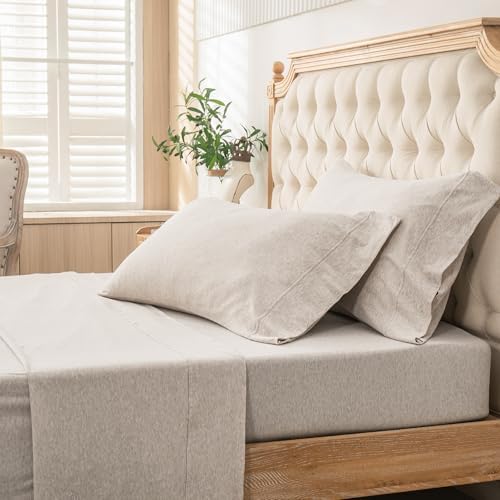 PURE ERA Jersey Knit Sheet Set Heather Beige King